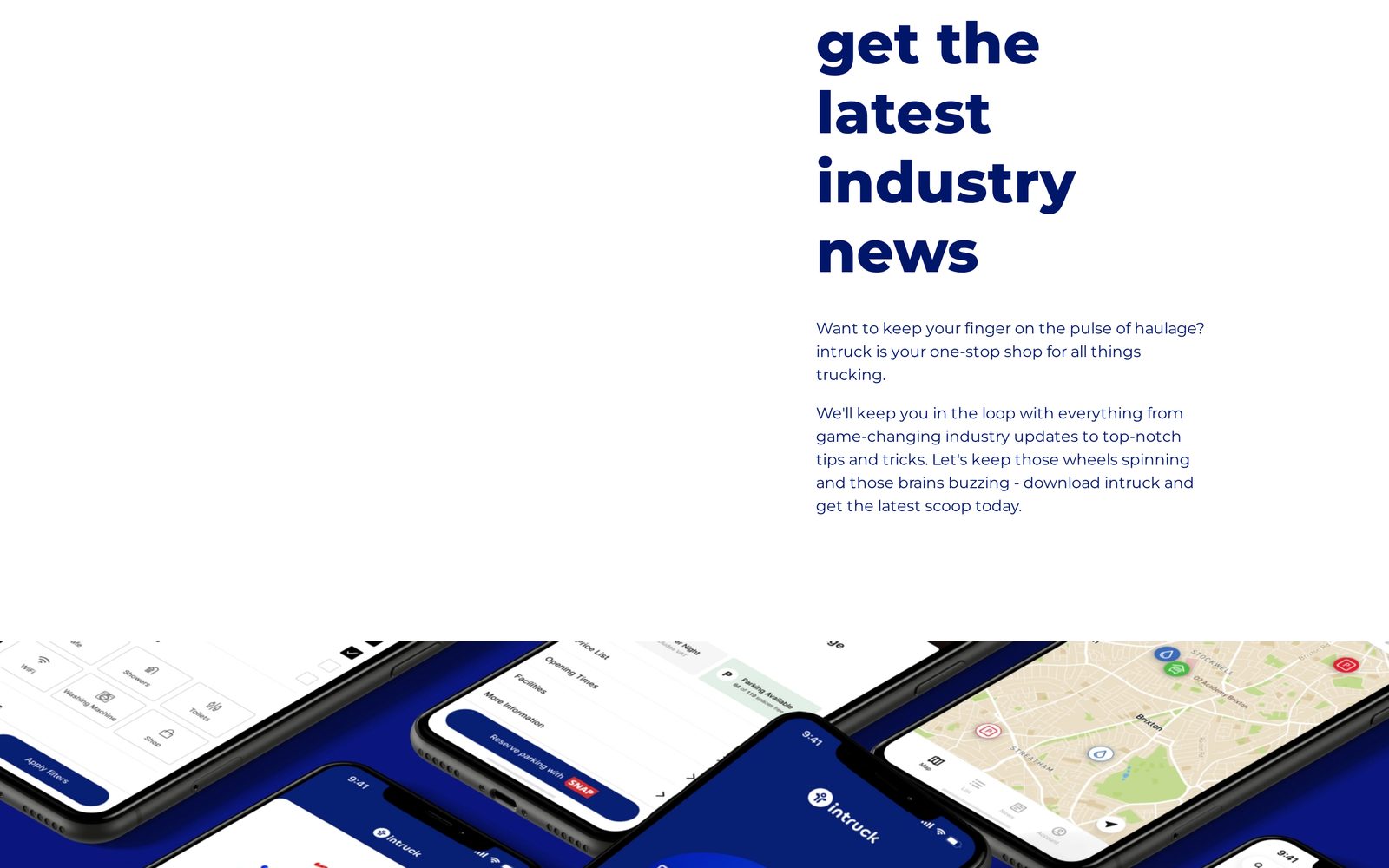 InTruck app screens
